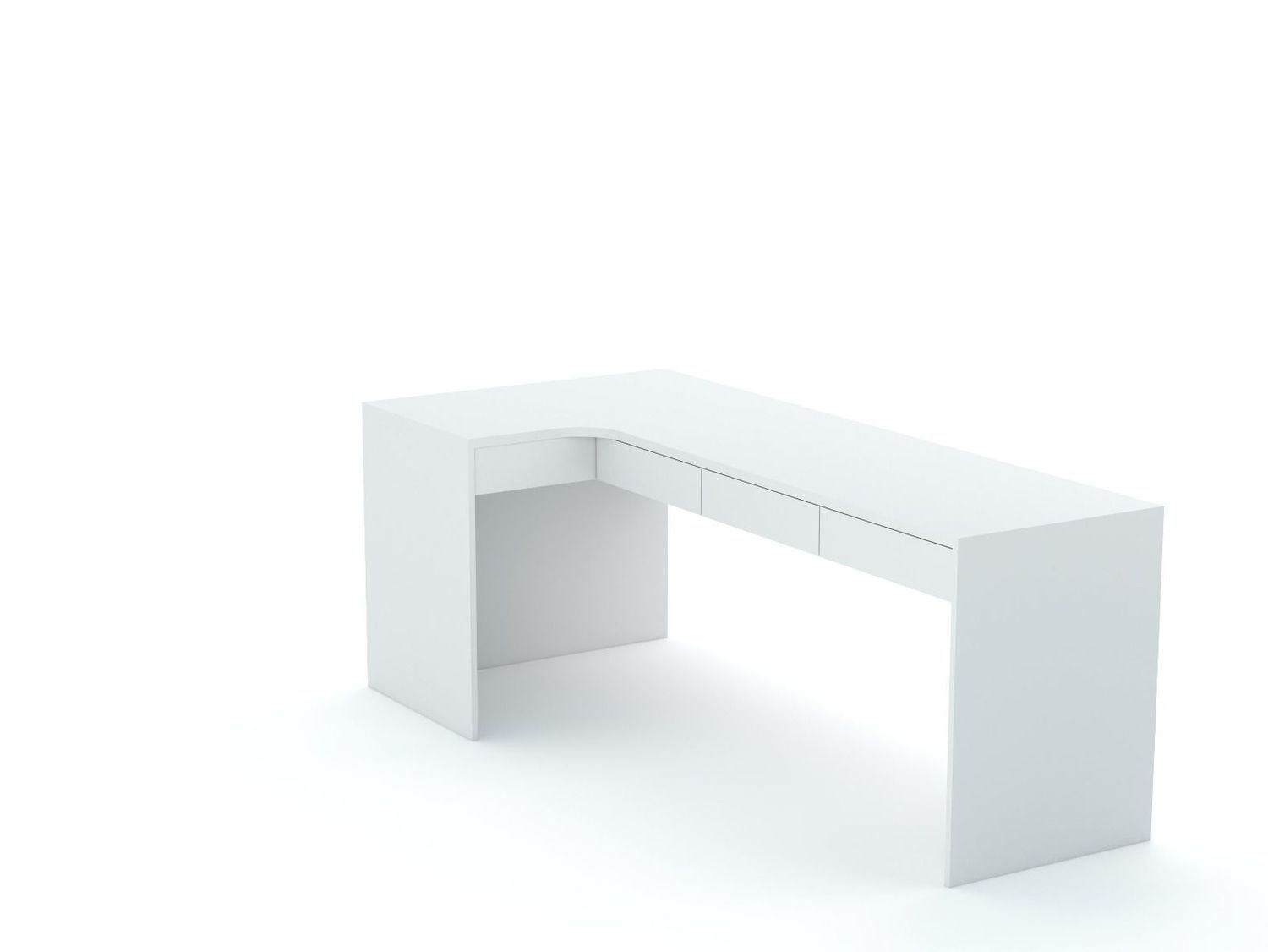 Kampinis rašomasis stalas B58 205x95 L kairinis | White
