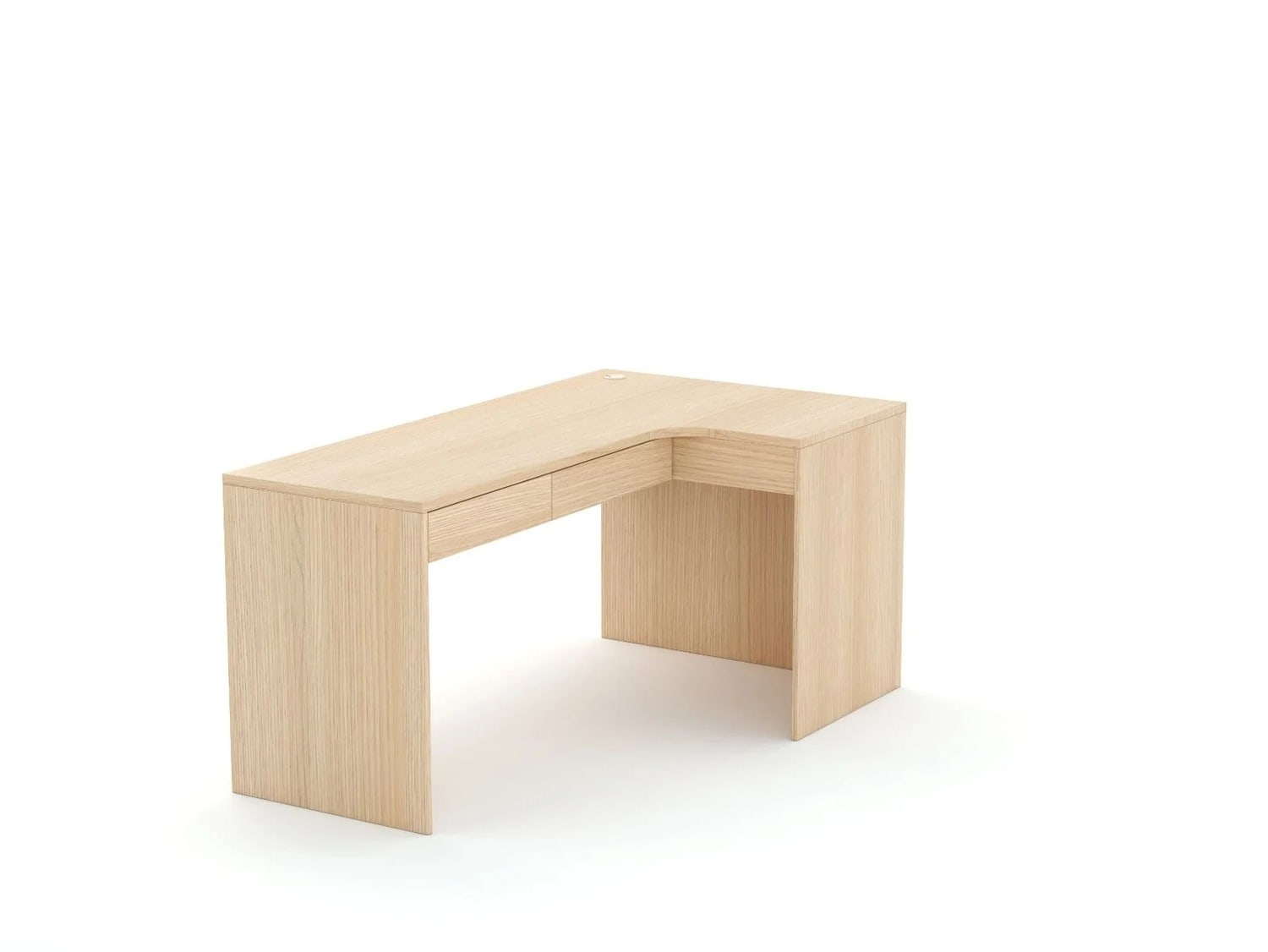 Kampinis rašomasis stalas B58 165x95 R dešininis | Oak Lindberg