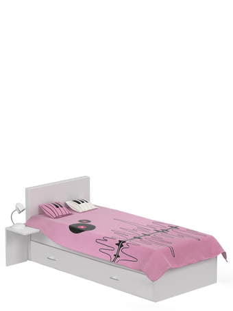 Lova minkštu galvūgaliu 120x200 Young White