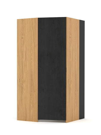 Kampinė spinta – drabužinė K Concrete Oak