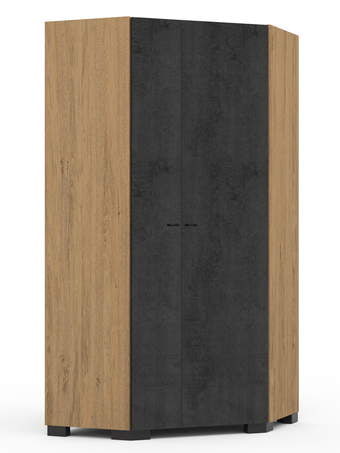 Kampinė spinta Go! Concrete Oak