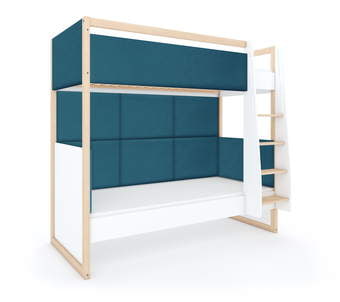 Dviaukštė lova Dual White Atlantic dešininė
