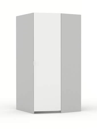 Kampinė spinta – drabužinė D White Grey