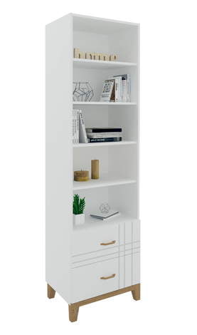 Aukšta knygų lentyna 60 Hygge White