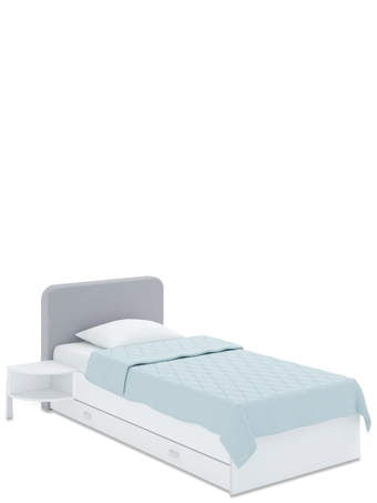 Lova minkštu galvūgaliu Soft 90x190 Stone