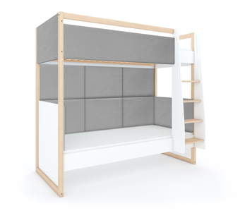 Dviaukštė lova Dual White Stone dešininė