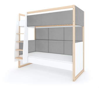 Dviaukštė lova Dual White Stone kairinė