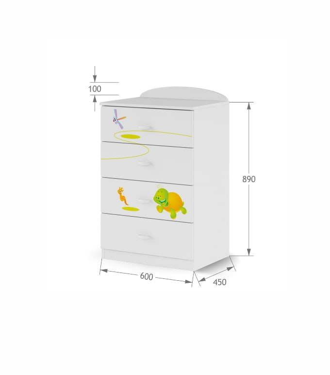 Komoda 60 Happy Animals White