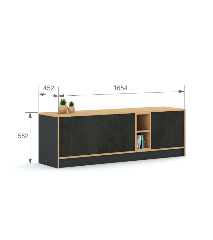 Ąžuolo spalvos tv spintelė 165