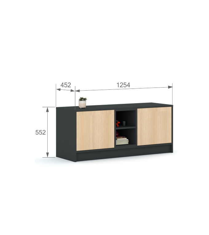 TV spintelė 125 Mode Loft Antracito spalvos tv spintelė 125