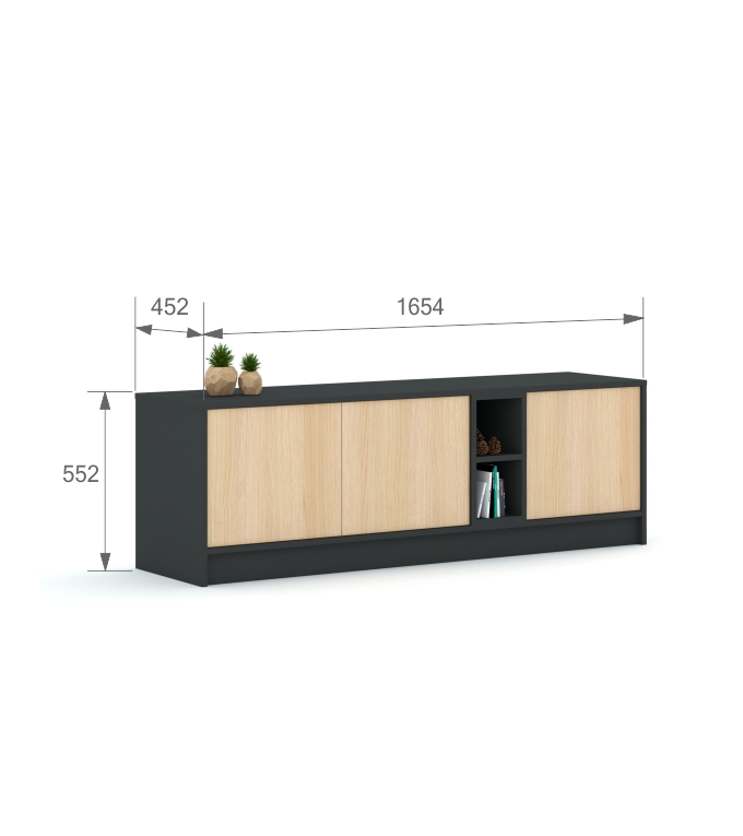 TV spintelė 165 Mode Loft Antracito spalvos tv spintelė 165