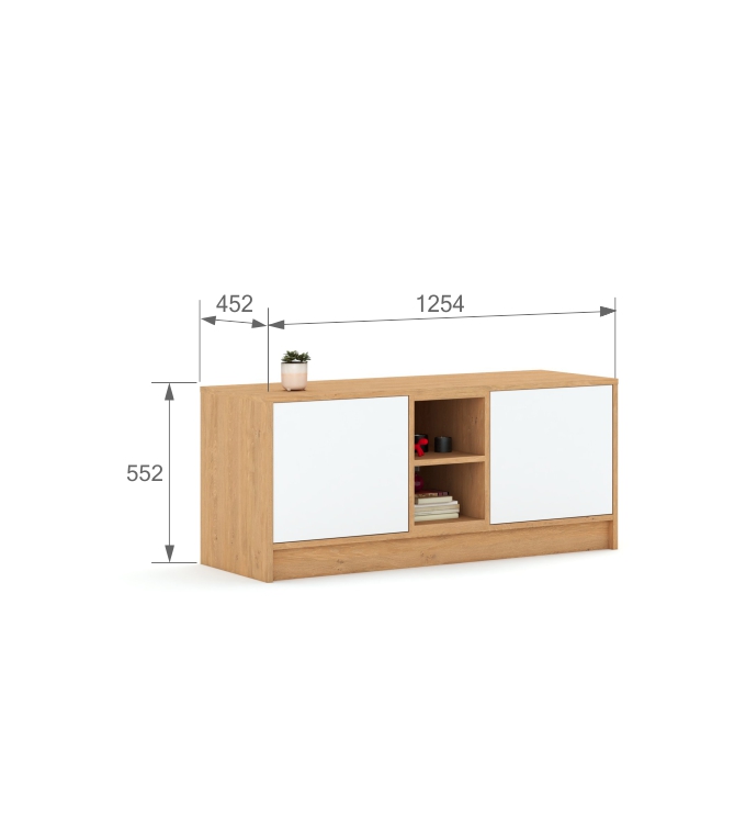TV spintelė 125 Mode White Oak Ąžuolo spalvos tv spintelė 125